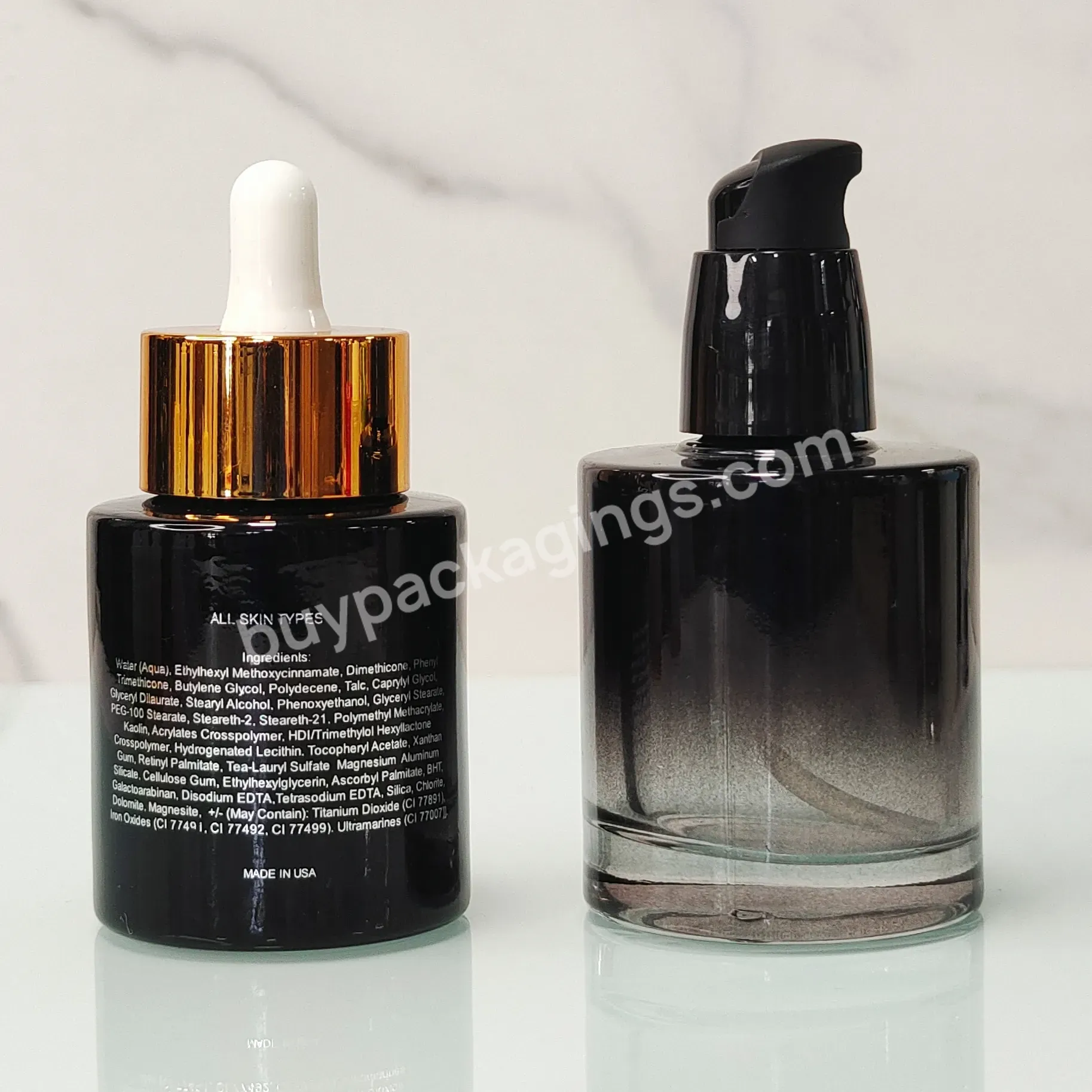 Cosmetic Skin Care Serum Packaging 30ml 50ml Clear Hair Oil Glass Essential Oil Dropper Bottle With Dropper Lid