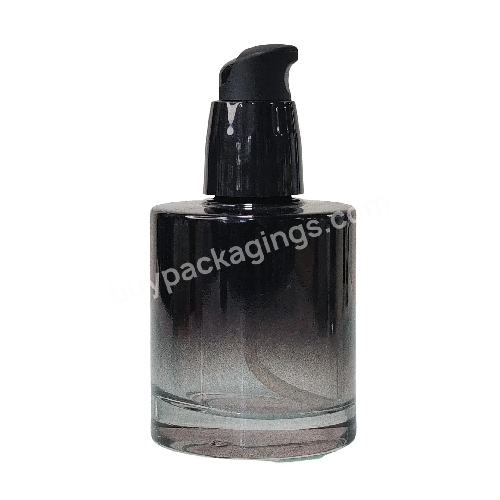 Cosmetic Skin Care Serum Packaging Wholesale Custom Logo 1oz 30ml 50ml Gradient Black Thick Bottom Glass Bottle