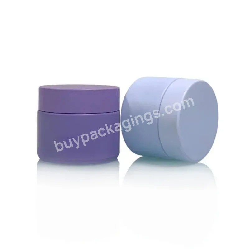 Cosmetic Skincare Packaging 30g 50g 60g Matte Blue Frosted Purple Jar Empty Eye Face Hand Cream Ceramic Glass Jar