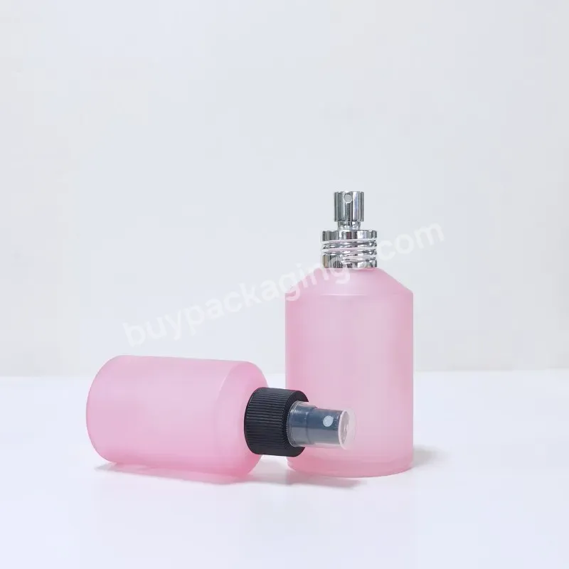 Cosmetic Slanted Shoulder Lotion Bottle 15ml 30ml 50ml 100ml 120ml Pink Glass Spray Bottle With Spray Pump