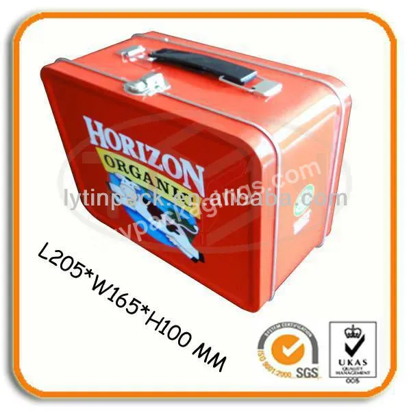 Cosmetic Tin Box Packaging With Lock And Handle