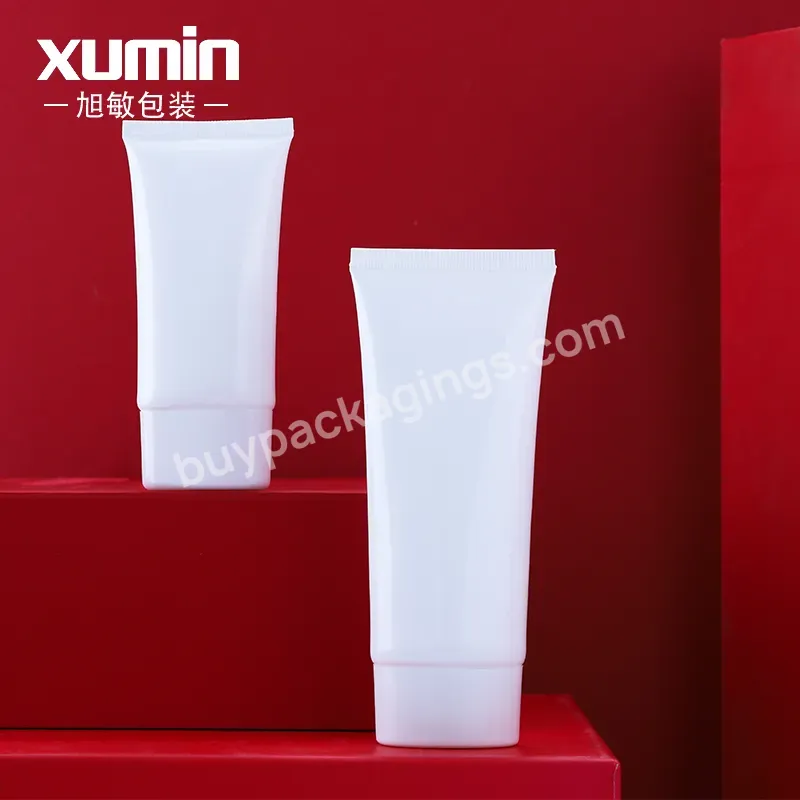 Cosmetic White Hand Cream Tubes 50ml 100ml Plastic Tube Packaging Squeeze Tube With Silvery