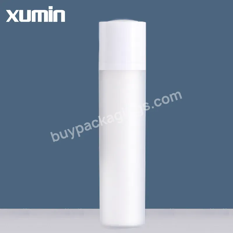 Cosmetics Airless Pump Bottle 50ml Airless Plastic Bottle White Body White Pump Head