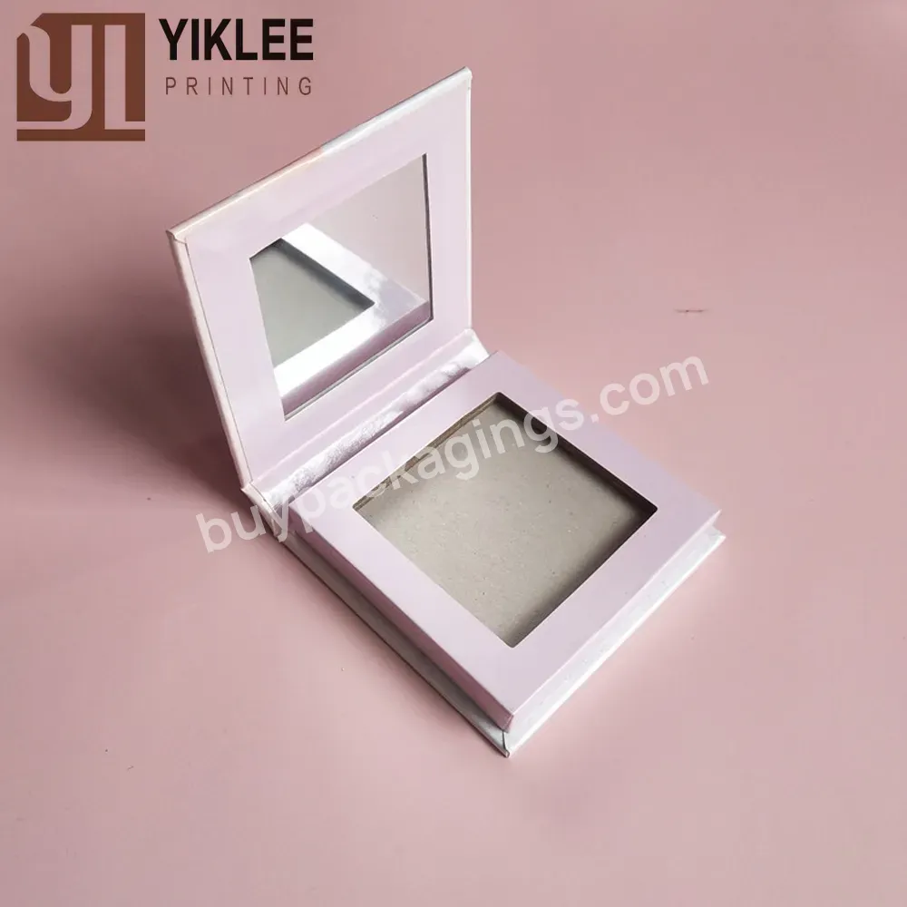 Cosmetics Box With Mirror Magnetic Closure Custom Paper Make Up Container Pallet Empty Magnetic Eyeshadow Palette Cardboard