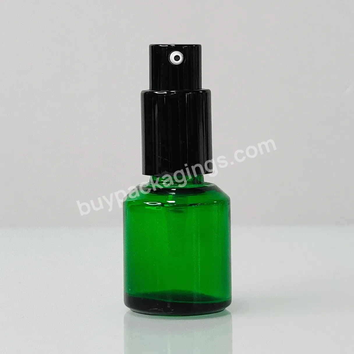 Cosmetics Packaging Toner Spray Essential Oil Dropper Eye Cream Green Oblique Shoulder Glass Bottle 30ml 50ml With Bamboo Cap