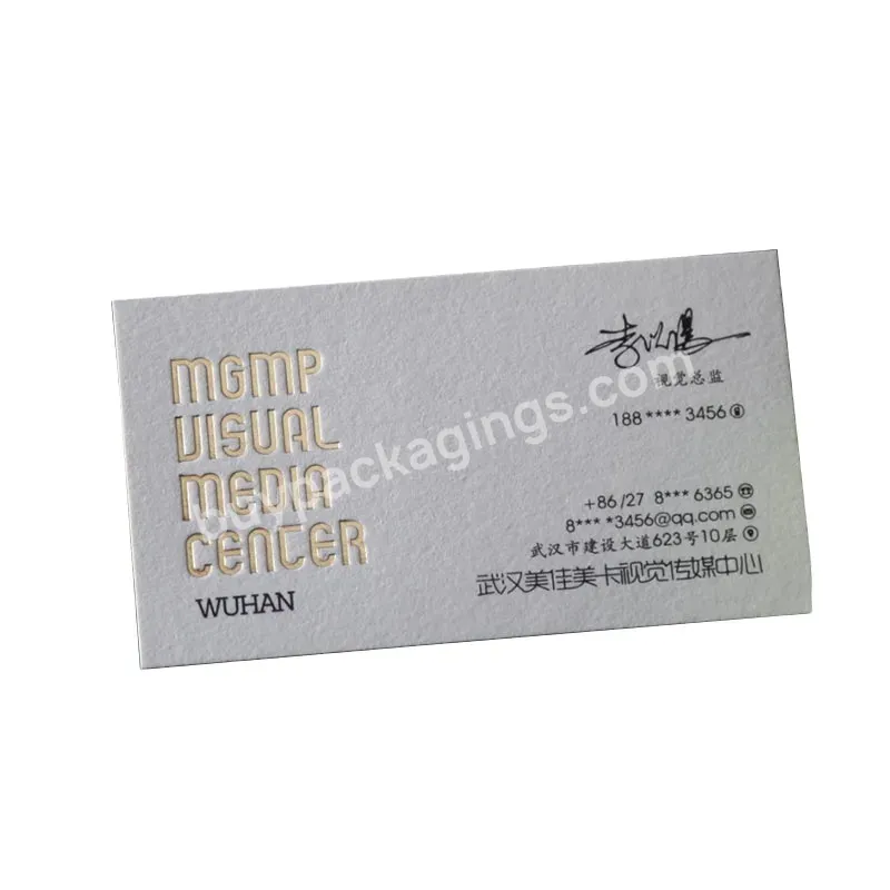 Cotton Paper Offset Printing Business Card Double Side Embossing Paper Free Design Custom Name Card Printing Cmyk Custom Size