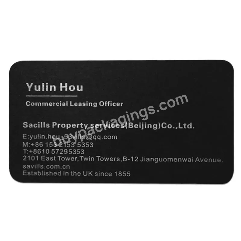 Cotton Paper Offset Printing Business Card Double Side Embossing Paper Free Design Custom Name Card Printing Cmyk Custom Size