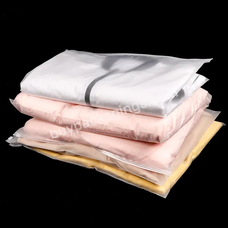 Cpe Eva Frosted Zipper Plastic Bag For Cloth Packaging Custom Printing Biodegradable Compostable Pla Corn Starch