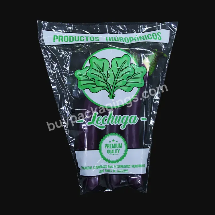 Cpp Bopp Pe Food Grade Cone Shape Lettuce Packaging Bags With Printing Vegetable Bag
