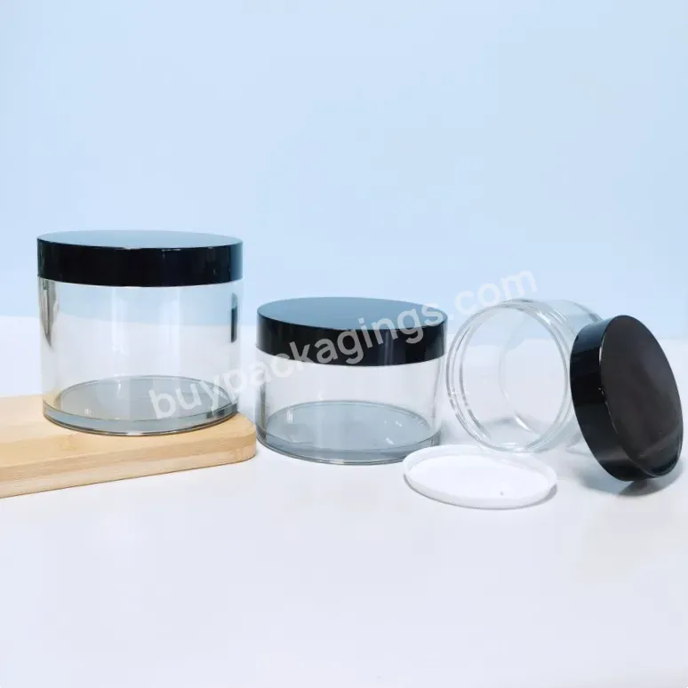 Cream Thick Wall Cosmetic Cream Jar Cream Jar Transparent 50g Pet Plastic With Black Cover Pot Cosmetic Jar