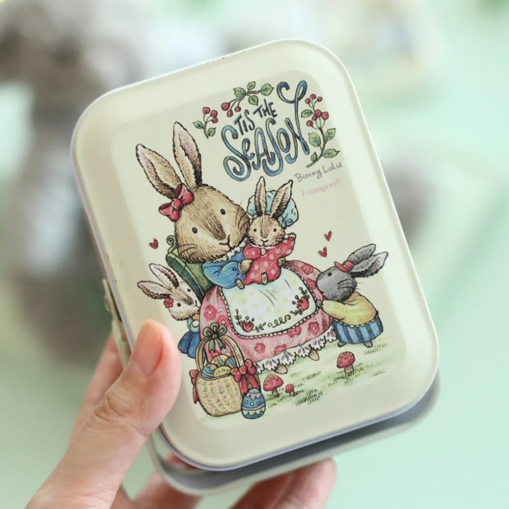 Creative Easter Bunny Pattern Snacks Gift Box Wedding Companion Gifts Candy Scented Tea With Handle Tinplate Gift Box