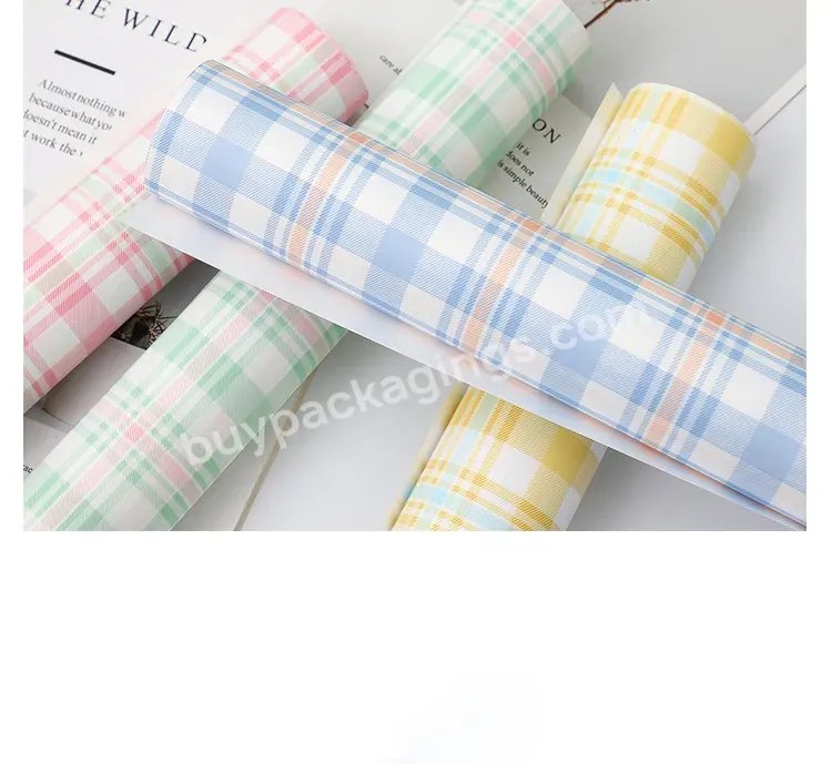 Creative Plaid Paper Two-color Plaid Wrapping Paper Thickened Waterproof Flower Packing