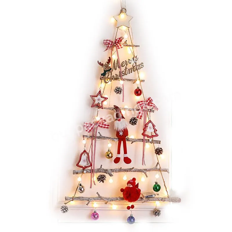 Creative warm light DIY Christmas hanging decorations tree-shaped glass doors and Windows Christmas atmosphere decoration