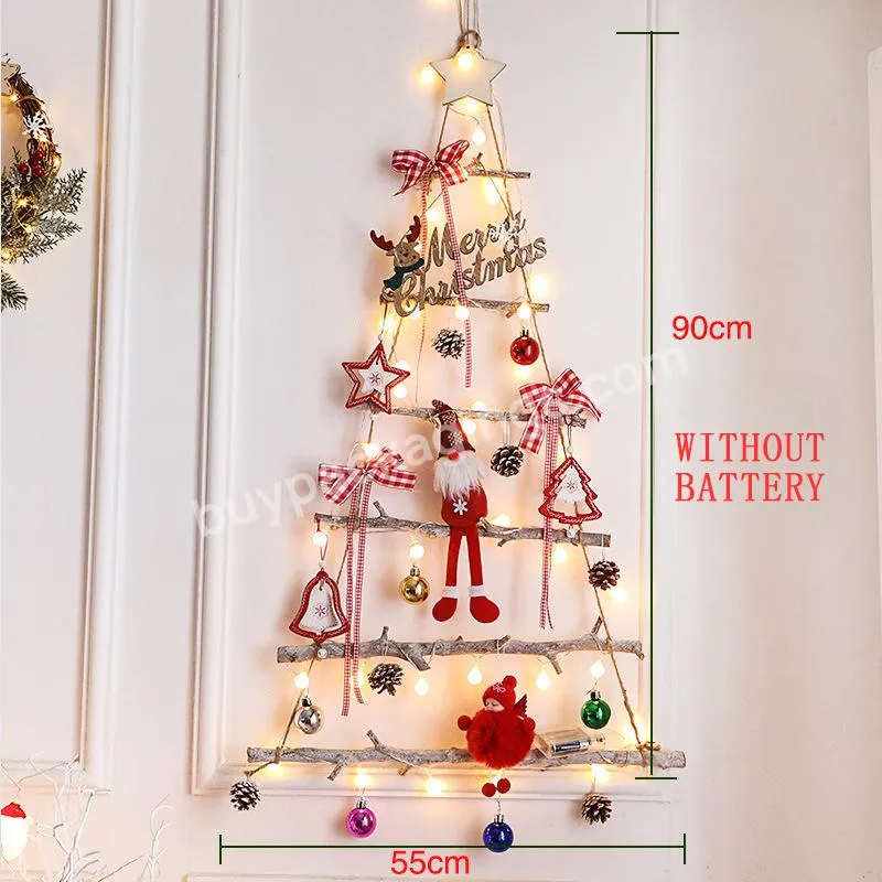 Creative warm light DIY Christmas hanging decorations tree-shaped glass doors and Windows Christmas atmosphere decoration