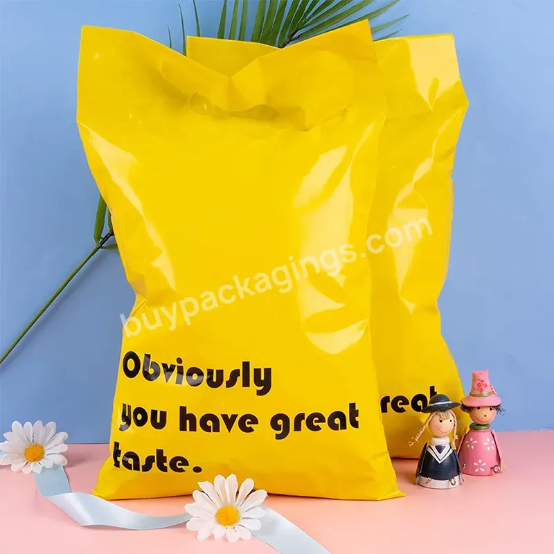 Creatrust Gold Glitter Waterproof Custom Mailer Rose Jewelry Yellow Plastic Small Mailing Poly Bag