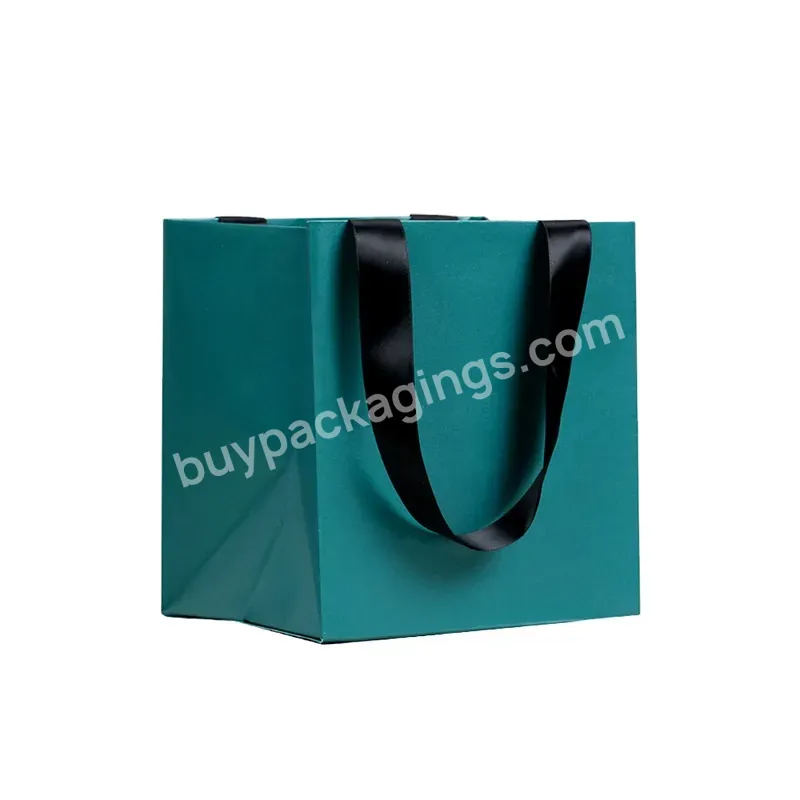 Creatrust Packaging Heat Seal Zip Gift Handle Strong High-end And Plastic Bags. Kraft Aluminium Foil 1kg Retail Blue Paper Bag