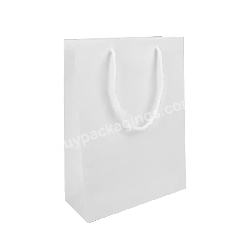 Creatrust Ribbon Takeaway Customized White American Thick Luxury Food Personalized Branded Paper Pouch Bag