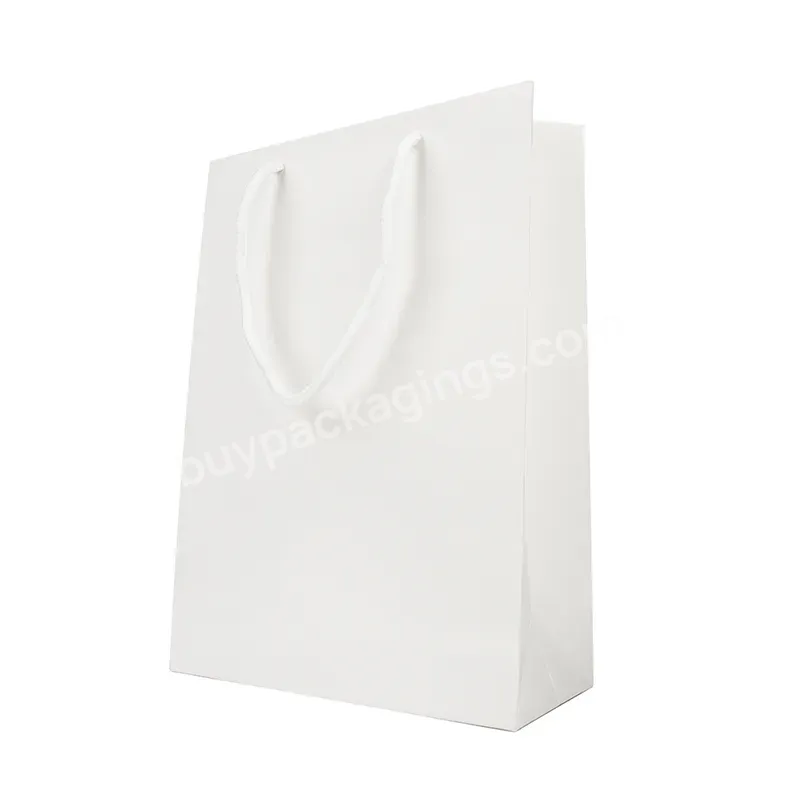 Creatrust Ribbon Takeaway Customized White American Thick Luxury Food Personalized Branded Paper Pouch Bag