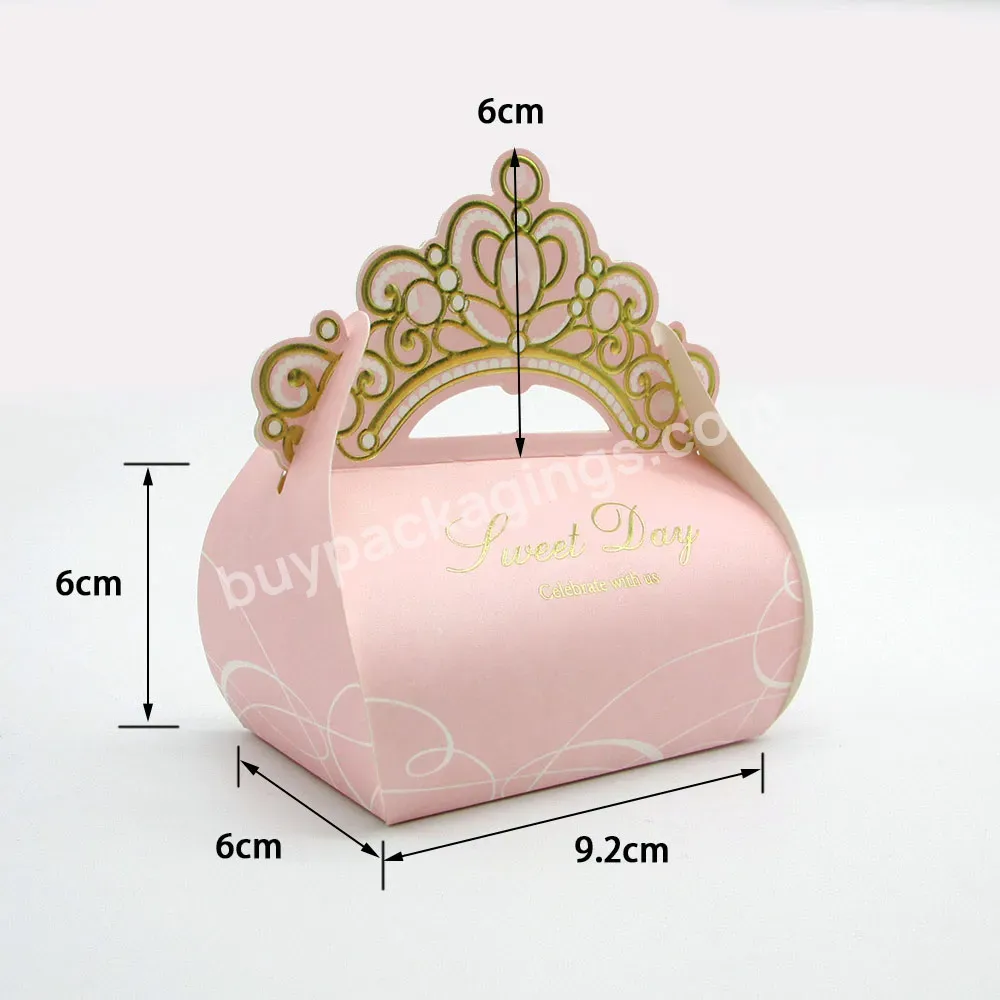 Crown Paper Cardboard Biscuits Cookies Packaging Gift Box For Small Business Princess Gril Birthday Party Supplies Favors Bab