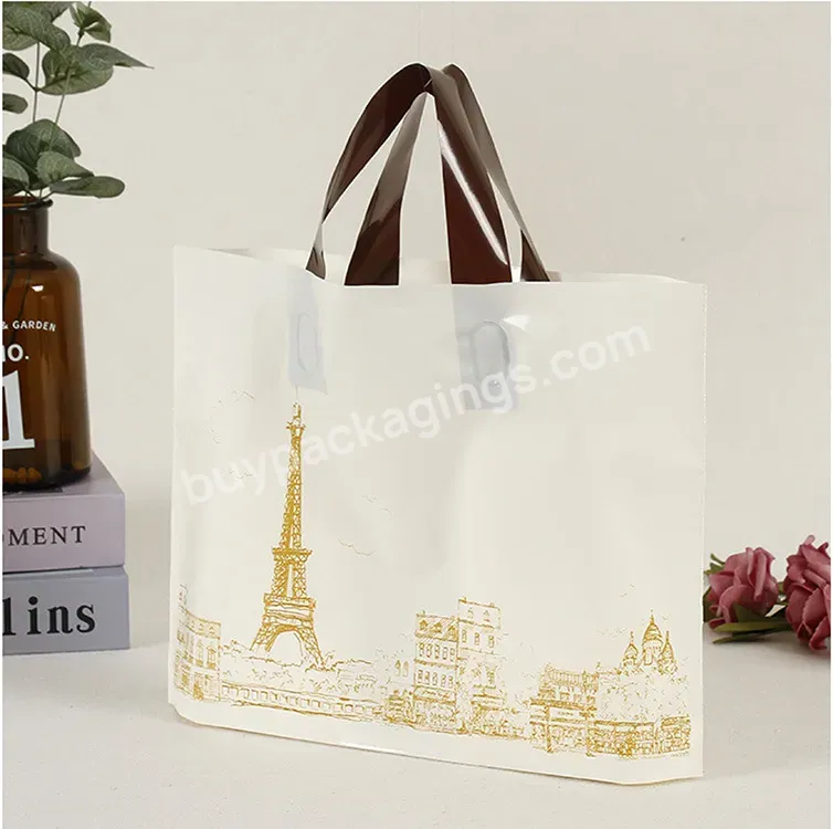 Ctcx Custom Logo Printed Bolsas Reciclaje Plastico Thank You Die Cut Handle Carry Shopping Packaging Bags For Boutique Retail