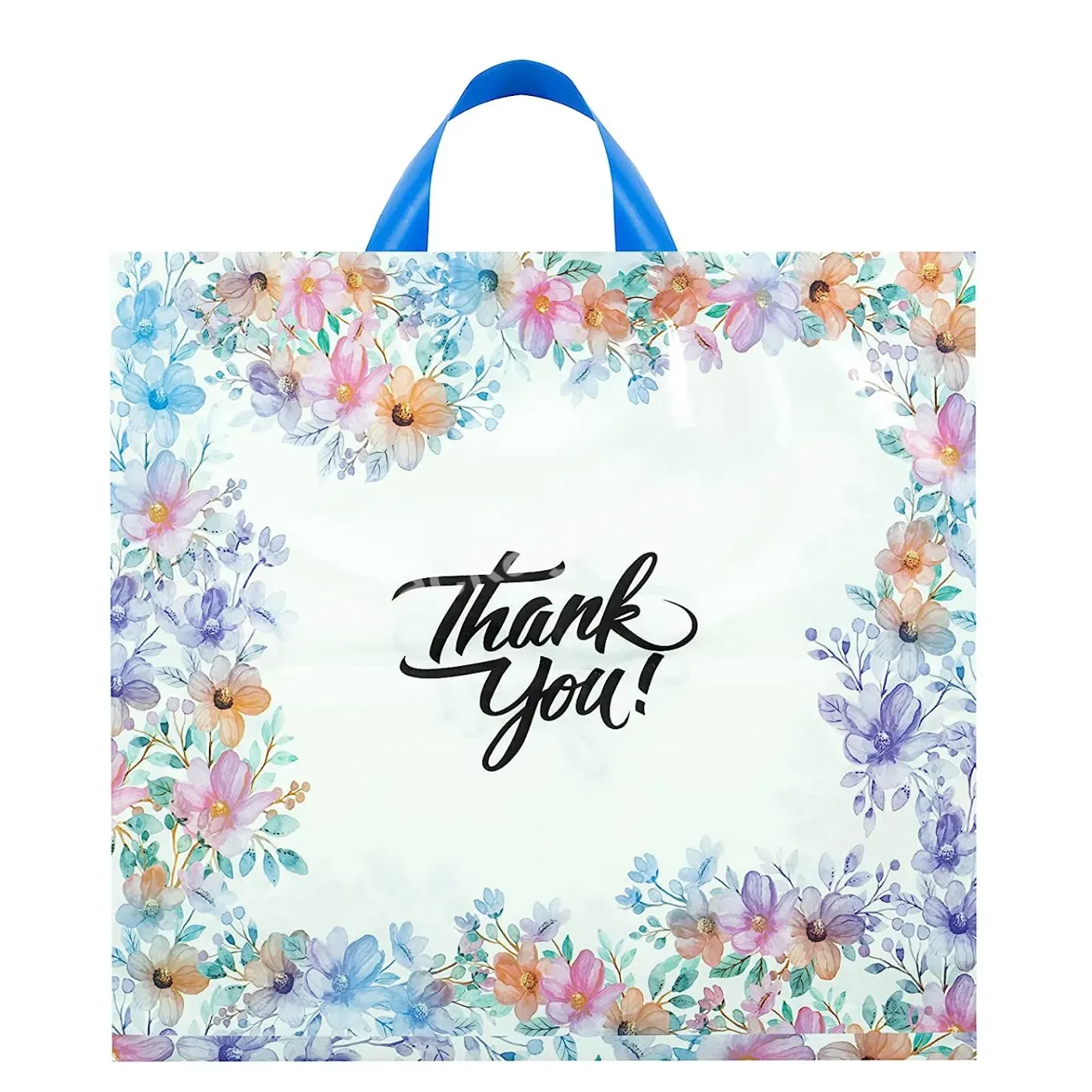 Ctcx Custom Logo Printed Boutique Ldpe Die Cut Handle Thank You Plastic Carrier Gift Shopping Bags For Retail Small Business