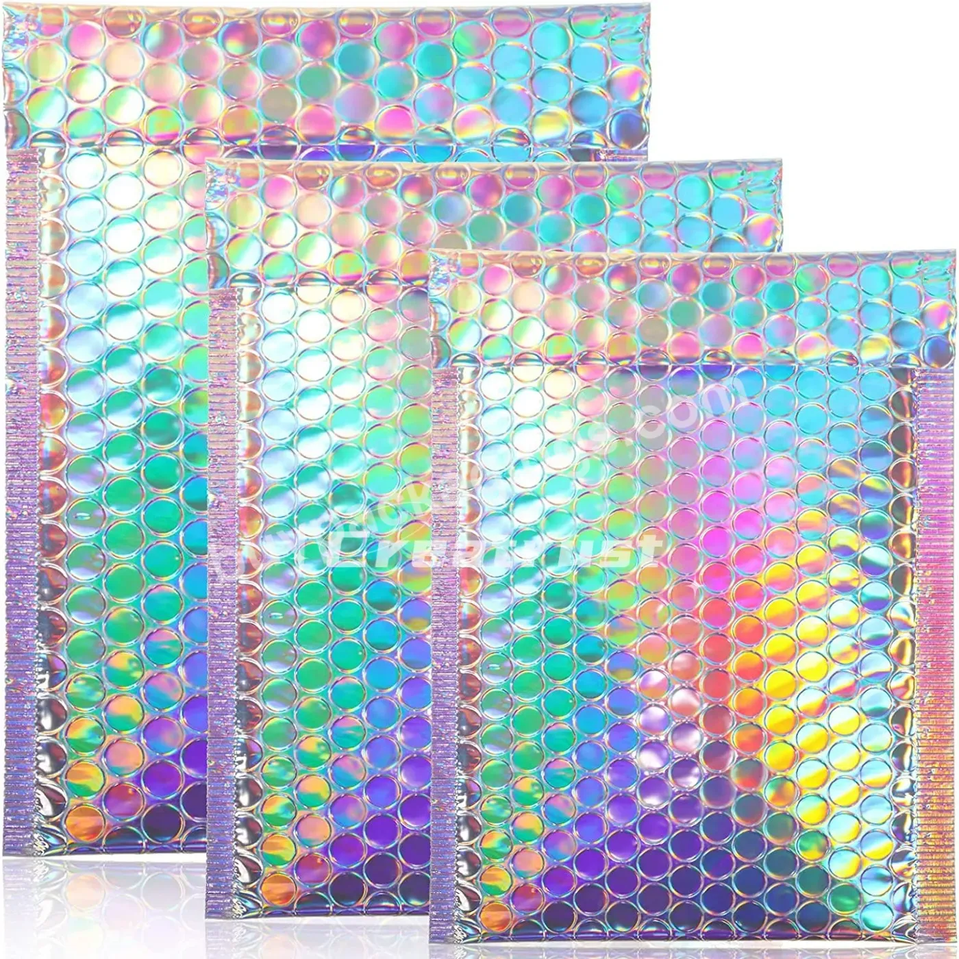 Ctcx Custom Polymailers Holographic Padded Bubble Mailers Shipping Metallic Gift Packaging Delivery Bags Metallic Bubble Bags