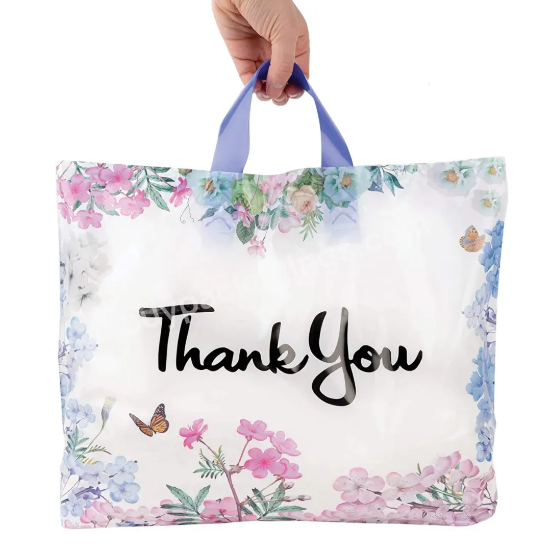 Ctcx Custom Printed Logo Thank You Ldpe/hdpe Handle Plastic Bag Die Cut Bag Shopping Bag Clothing/shoes Packaging