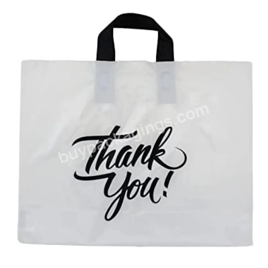 Ctcx Custom T-shirt Thank You White/pink/purple Panton Plastic Shopping Plastic Garment Packaging Die Cut Handle Shopping Bag