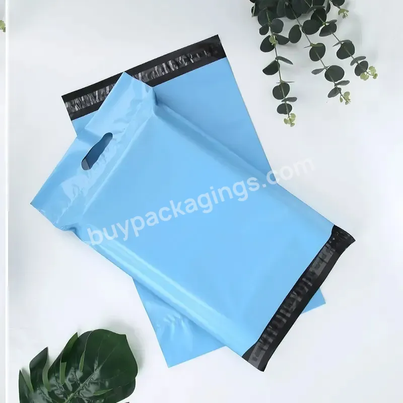 Ctcx Polymailers Delivery Courier Bag With Handle Mail Handling Plastic Bag Logo Print Blue Poly Mailer With Handle Shipping Bag