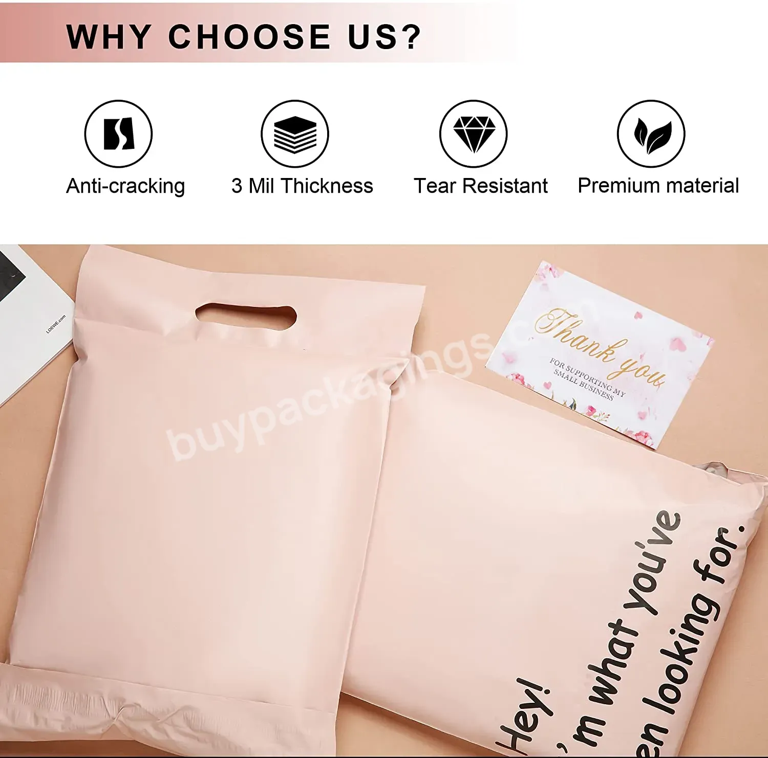 Ctcx Shipping Bags For Clothing With Handle Wrap Envelope Plastic Bag With Handle Polymailer With Handle Mailing Bag - Buy Polymailer With Handle,Mailing Bags Handle Mailing Bag,Plastic Bag With Handle.