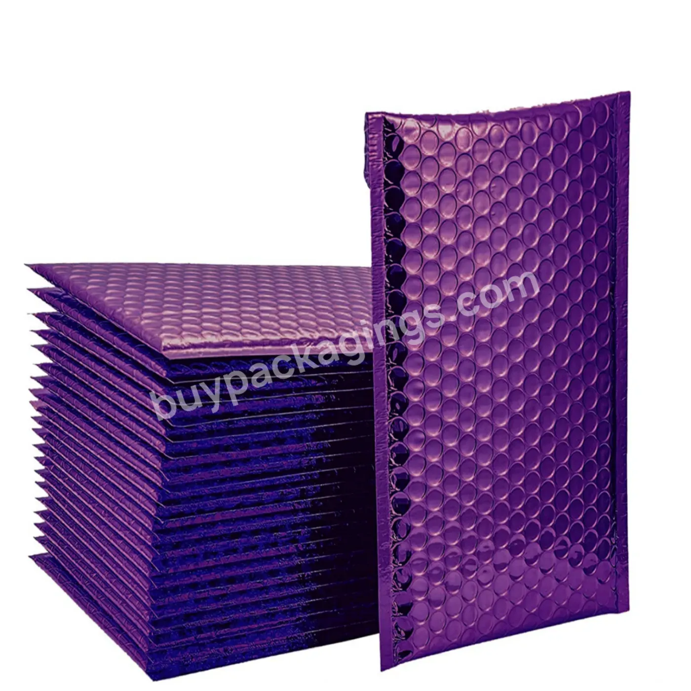 Ctcx Small Gold/purple Padded Envelope Bubble Mailers Custom Logo Purple Shipping Bags Metallic Bubble Mailer Bubble Polymailers