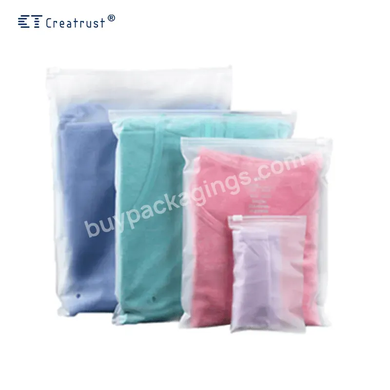 Ctcx Water Proof Small Zipper Bags Slider Zipper Ldpe Packaging Clear Zip Seal Ziplock Plastic Clothing Pe Frosted Zipper Bag