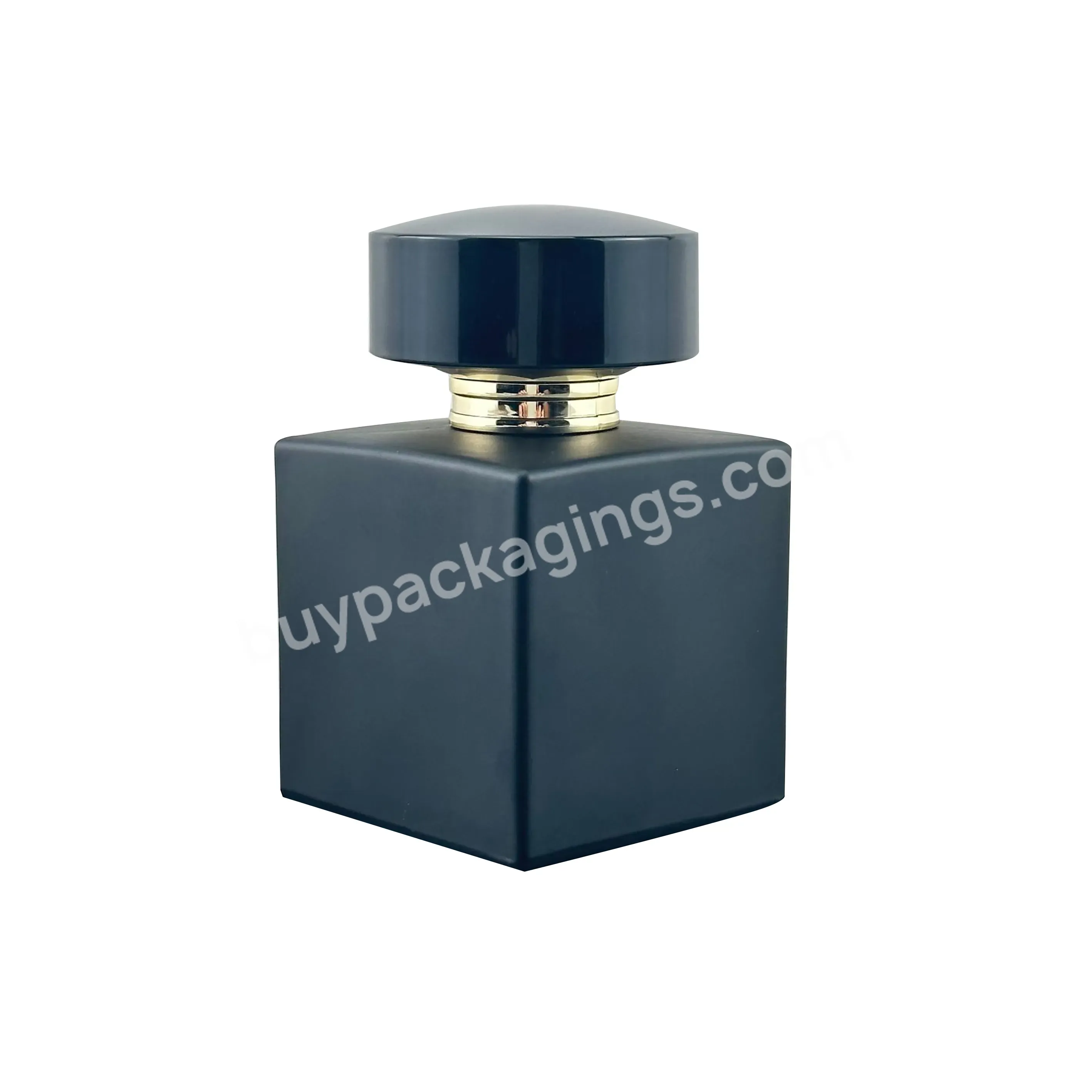 Cube Shape Black Glass Perfume Bottle Crimp Perfume Bottle Home Fragrance Bottle Empty