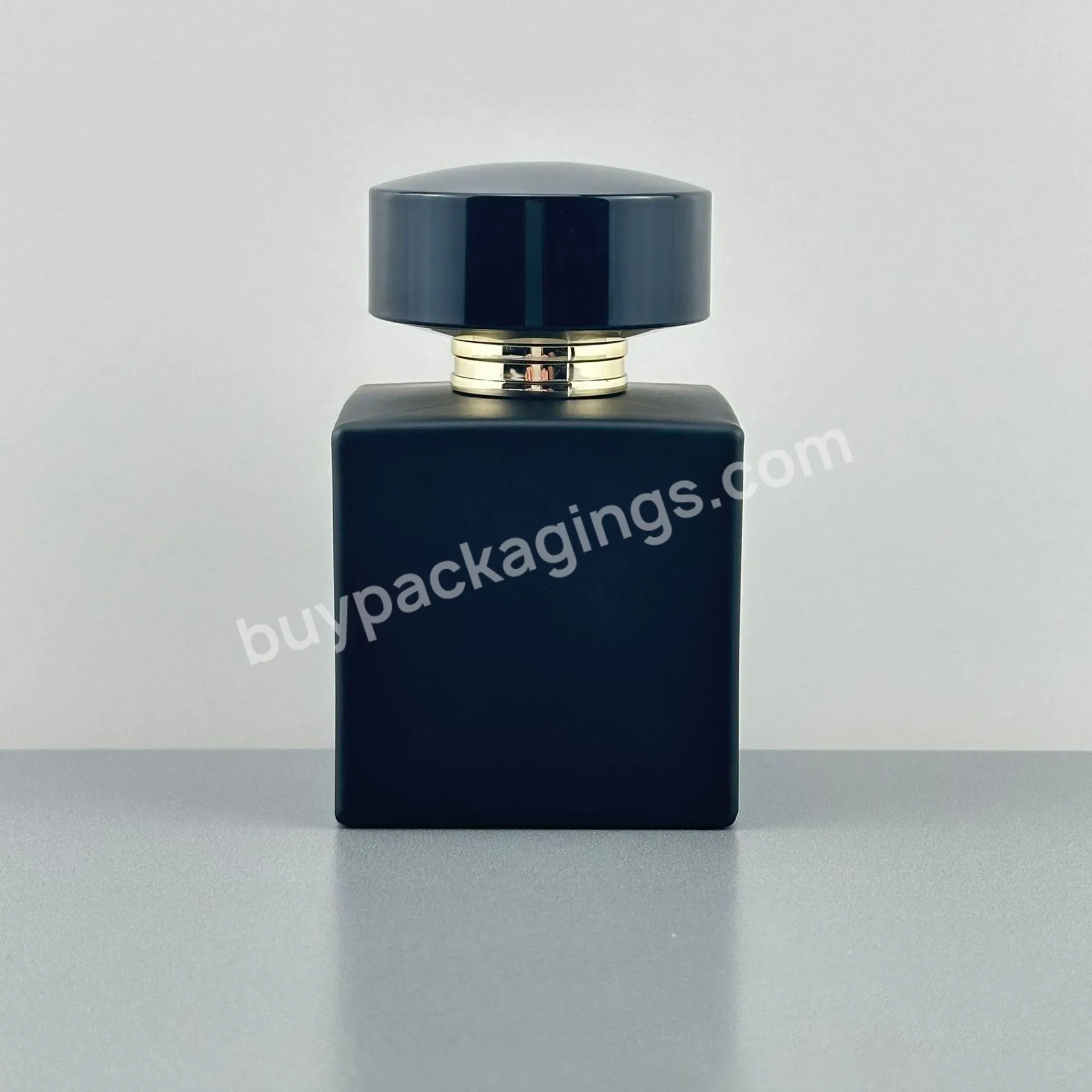 Cube Shape Black Glass Perfume Bottle Crimp Perfume Bottle Home Fragrance Bottle Empty