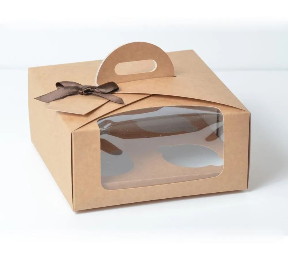 Cup-cake box with window handle