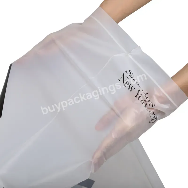 Cusotmised Clear Transparent Frosted Zipper Clothing Brand Packaging Bag Plastic Custom Logo