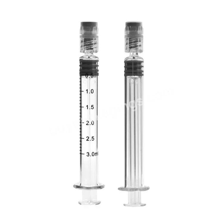 Custom 0.5ml 1ml Slim Lml 1.5ml 2.25ml 3ml 5ml 10ml Luer Caps Luer Lock Oil Prefilled Glass Syringe