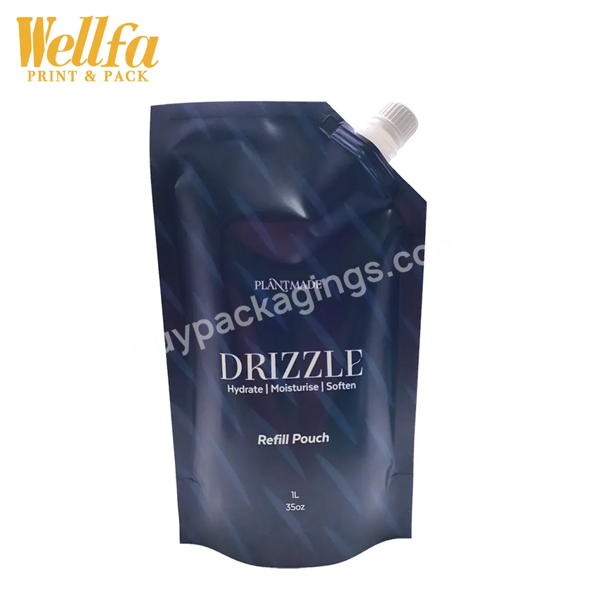 Custom 1 L 2l 3l Liquid Soap Laundry Detergent Pakging Dishwashing Packaging Spouted Washing Bags Skin Care Spout Pouch