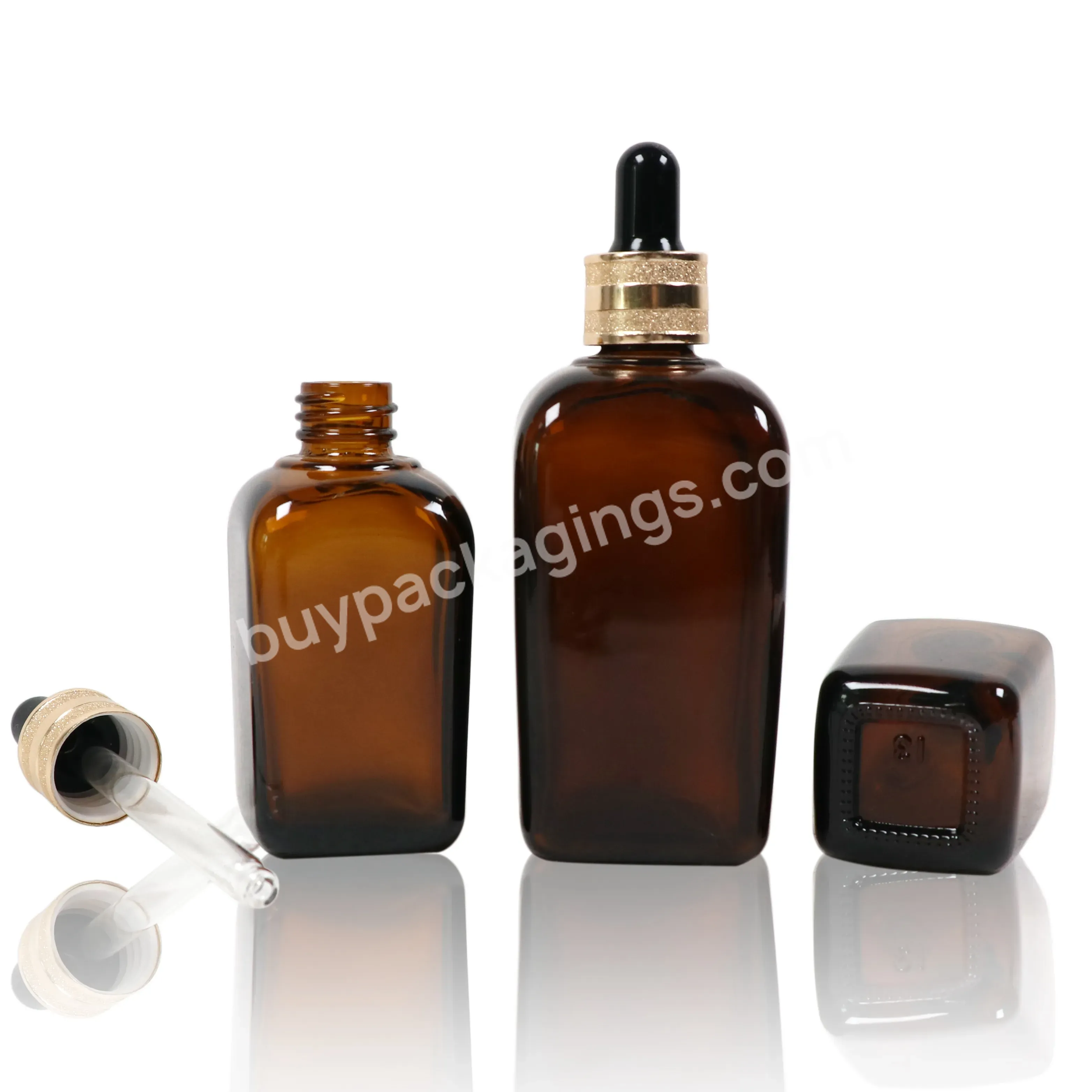 Custom 1 Oz 30 Ml 50 Ml 10ml 20ml Essential Oil Small Square Empty Amber Oil Glass Dropper Bottle