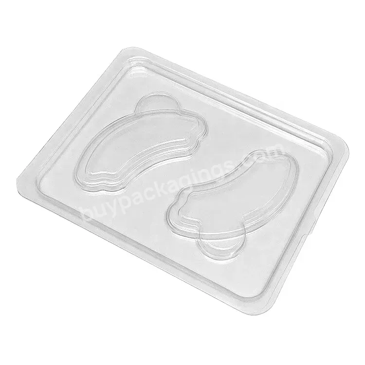 Custom 1 Pair Clam Shell Transparent Plastic Pet Eye Shadow Packaging Box Plastic Eye Facial Mask Tray