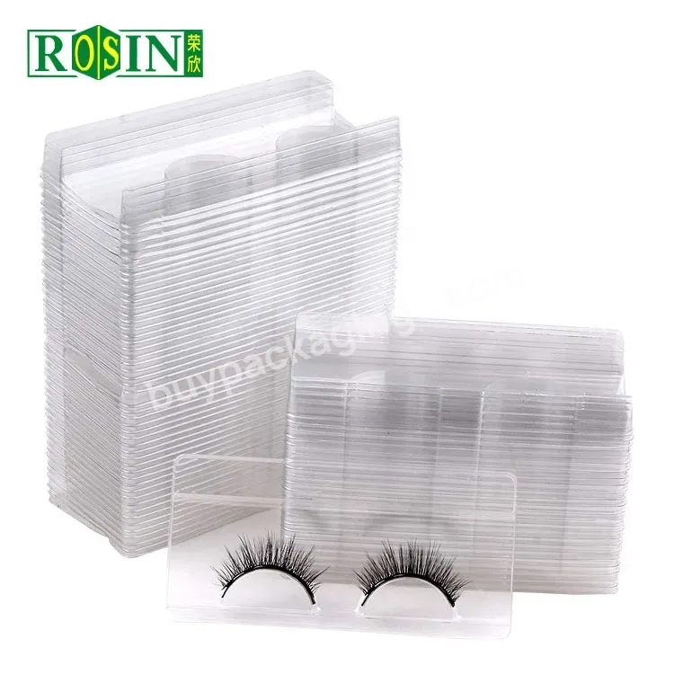 Custom 1 Pair Empty Lash Tray Clear Plastic Eyelash Packaging Tray