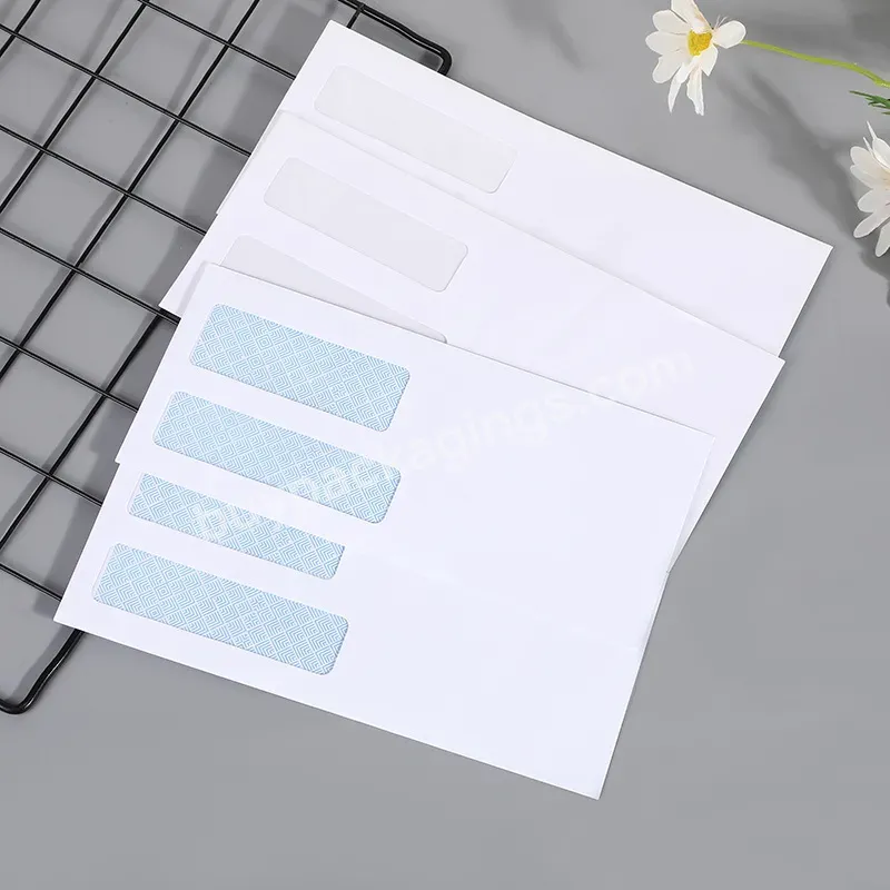 Custom 10# 9# 8# Size Standard Custom Single / Double Windows White Paper Envelope Print Your Logo