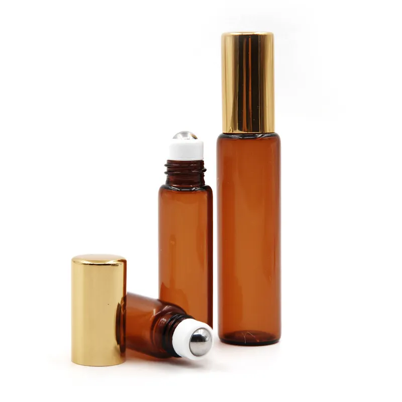 Custom 10 ml rollers bottles roll on glass perfume with stainless steel   roller ball bottle empty for packaging essential oils