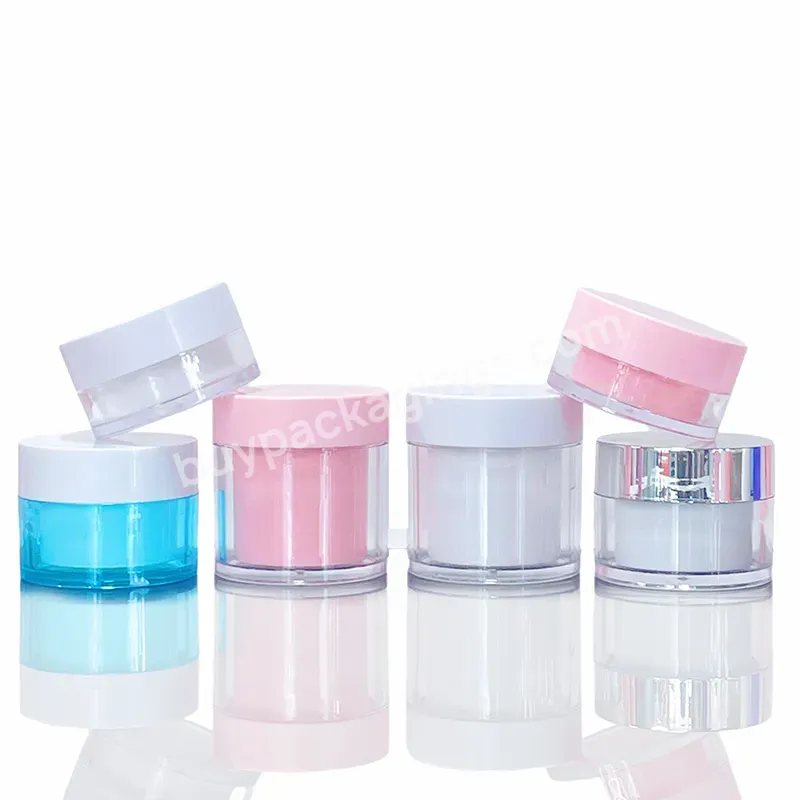 Custom 100g 20g 30g 50g Double Wall Acrylic Pet Plastic Cosmetic Pot Skin Care Empty Cream Jar