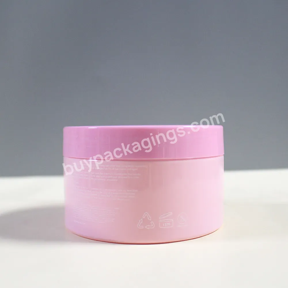 Custom 100ml 120ml 150ml 200ml 250ml 500ml Frosted Pink Yellow Pet Plastic Cosmetic Mason Cream Scrub Butter Container Cream Jar