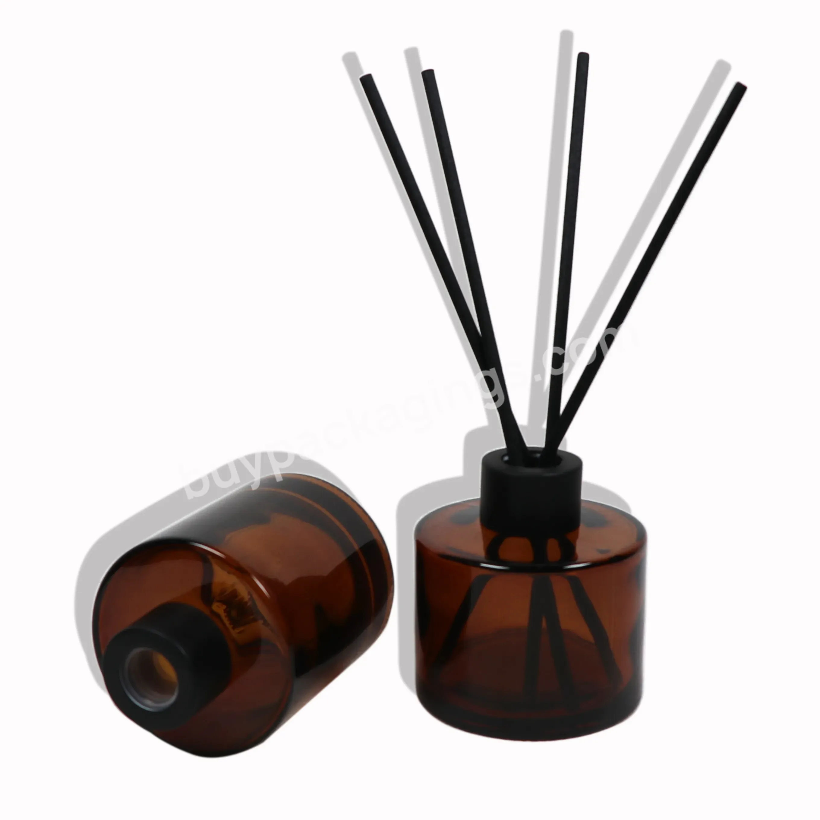 Custom 100ml 120ml Brown Amber Glass Bottle Reed Diffuser Bottle Essential Oil Creative Design With Wooden Fiber Stick And Box