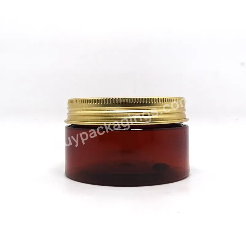 Custom 100ml 200ml 8oz 300ml 12oz 500ml Clear White Black Amber Wide Mouth Cosmetic Containers Plastic Pet Jar With Aluminum Lid