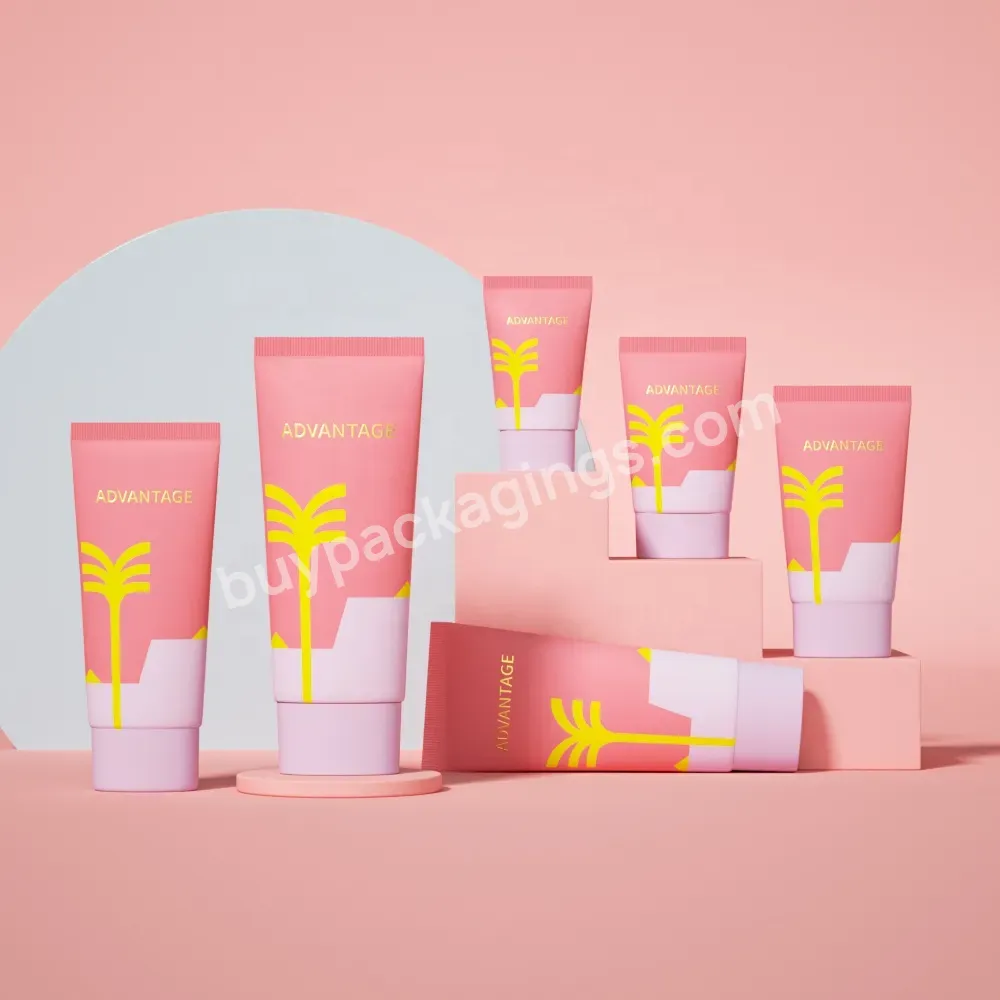 Custom 100ml Sustainable Pcr Cosmetic Plastic Tubes Skincare Squeeze Cosmetic Soft Plastic Tube For Cosmetics With Caps