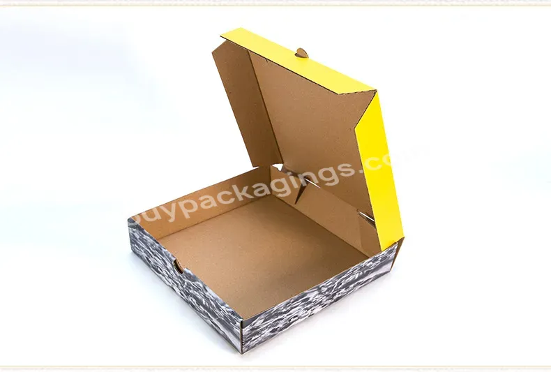 Custom 10/12/14/16 Inch Plain Pizza Box Corrugated Carton Takeaway Cardboard Pizza Food Packaging Box With Logo