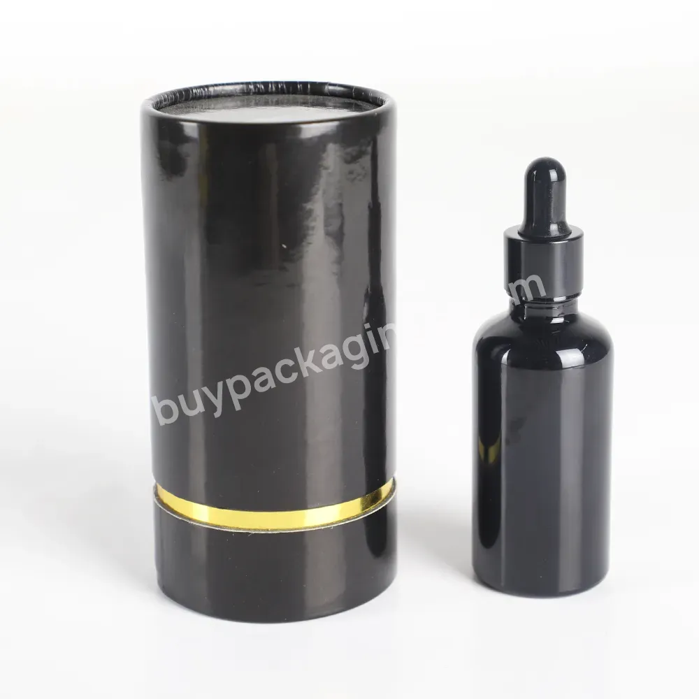 Custom 10ml 50ml 100ml Black Essential Oil Packaging Bottles Empty Color Frosted Glass Cosmetic Containers For Skin Care Serum